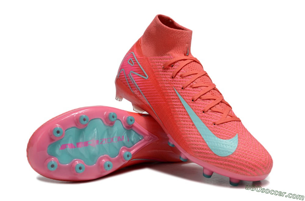 Nike Air Zoom Mercurial Superfly 10 Elite AG Artificial Grass Soccer Cleats - Red/Jade 3