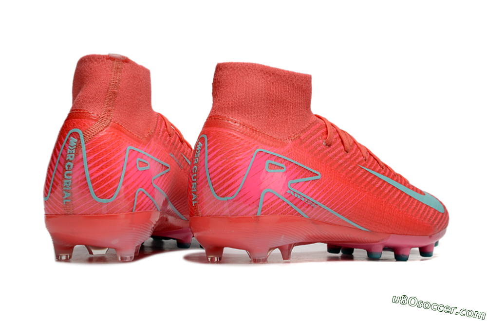Nike Air Zoom Mercurial Superfly 10 Elite AG Artificial Grass Soccer Cleats - Red/Jade 6