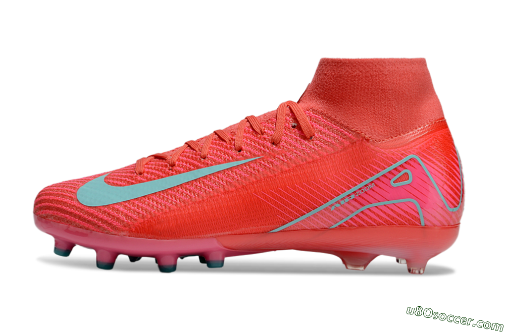 Nike Air Zoom Mercurial Superfly 10 Elite AG Artificial Grass Soccer Cleats - Red/Jade 2