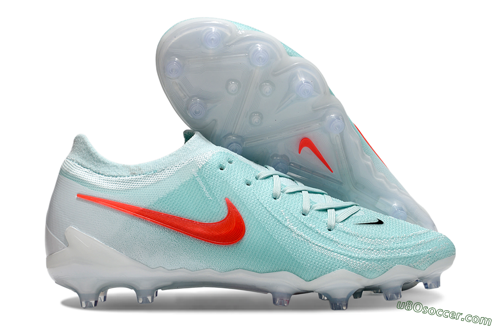 Nike Phantom GX Elite AG Artificial Grass Soccer Cleats - Jade/Red/White 1