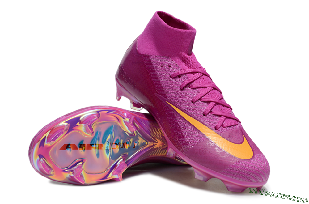 Nike Air Zoom Mercurial Superfly 10 Elite FG Firm Ground Soccer Cleats - Purple/Yellow/Gold 3