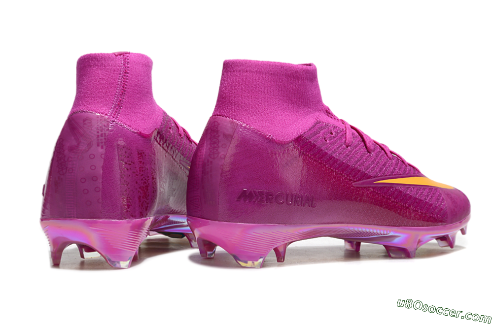 Nike Air Zoom Mercurial Superfly 10 Elite FG Firm Ground Soccer Cleats - Purple/Yellow/Gold 6