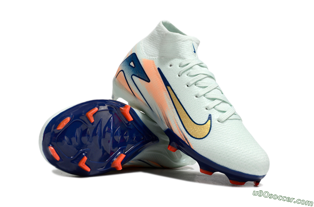 Nike Air Zoom Mercurial Superfly 10 Elite FG Firm Ground Soccer Cleats - Jade/Gold/Blue 0