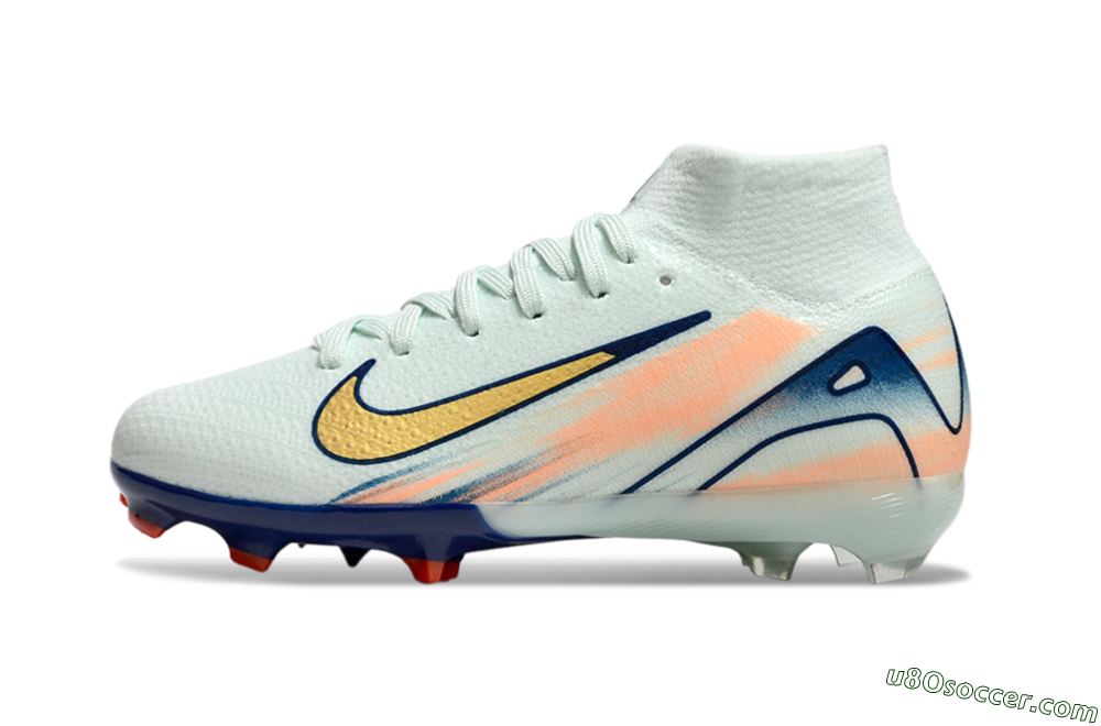Nike Air Zoom Mercurial Superfly 10 Elite FG Firm Ground Soccer Cleats - Jade/Gold/Blue 2