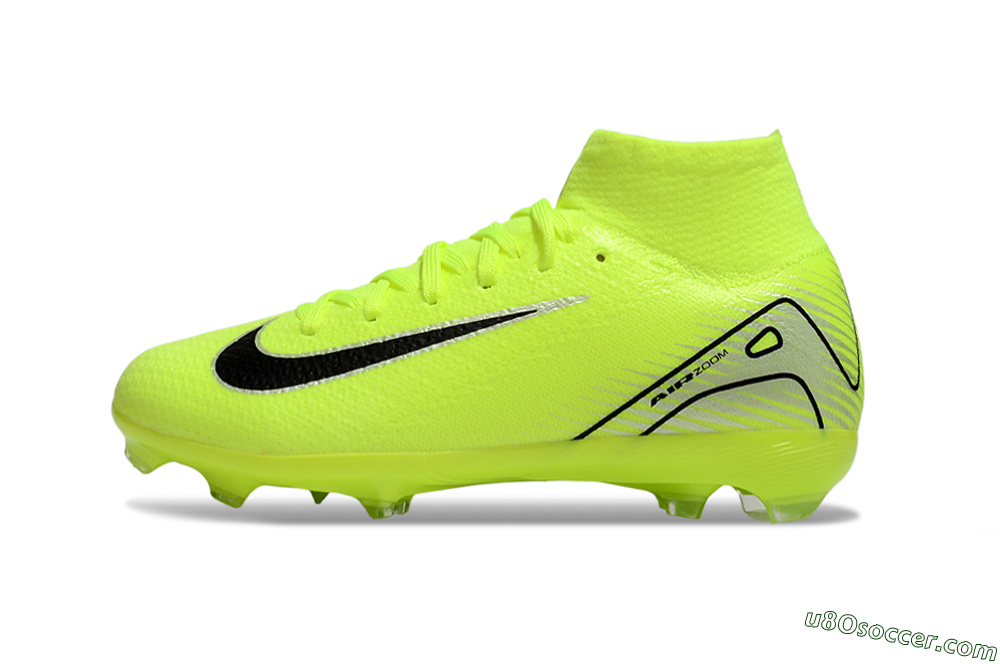 Nike Air Zoom Mercurial Superfly 10 Elite FG Firm Ground Soccer Cleats - Yellow/Black/Silver 2