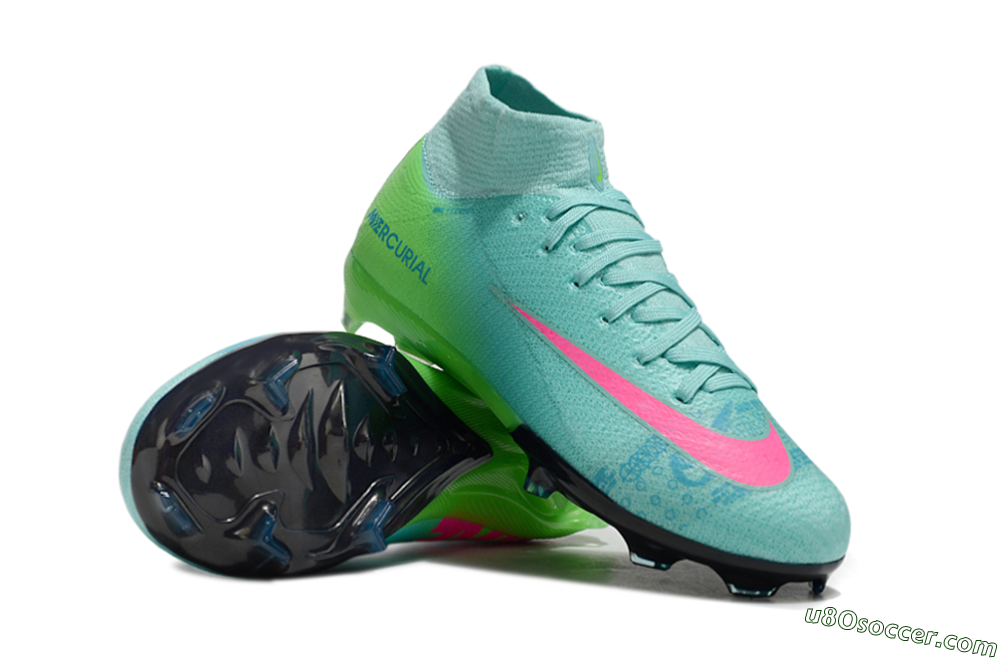 Nike Air Zoom Mercurial Superfly 10 Elite FG Firm Ground Soccer Cleats - Jade/Pink/Yellow 0