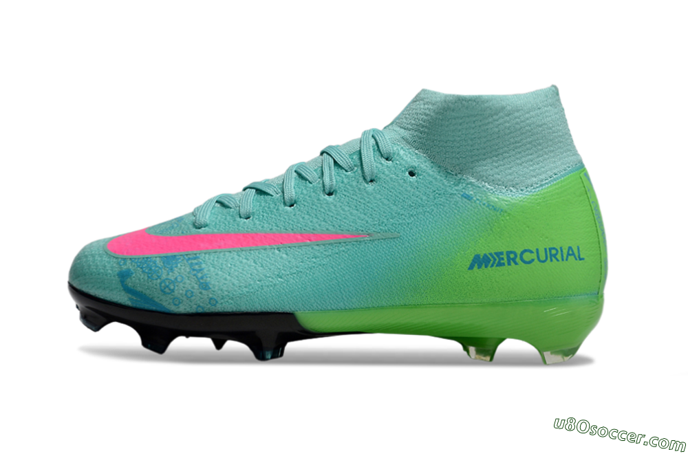 Nike Air Zoom Mercurial Superfly 10 Elite FG Firm Ground Soccer Cleats - Jade/Pink/Yellow 2