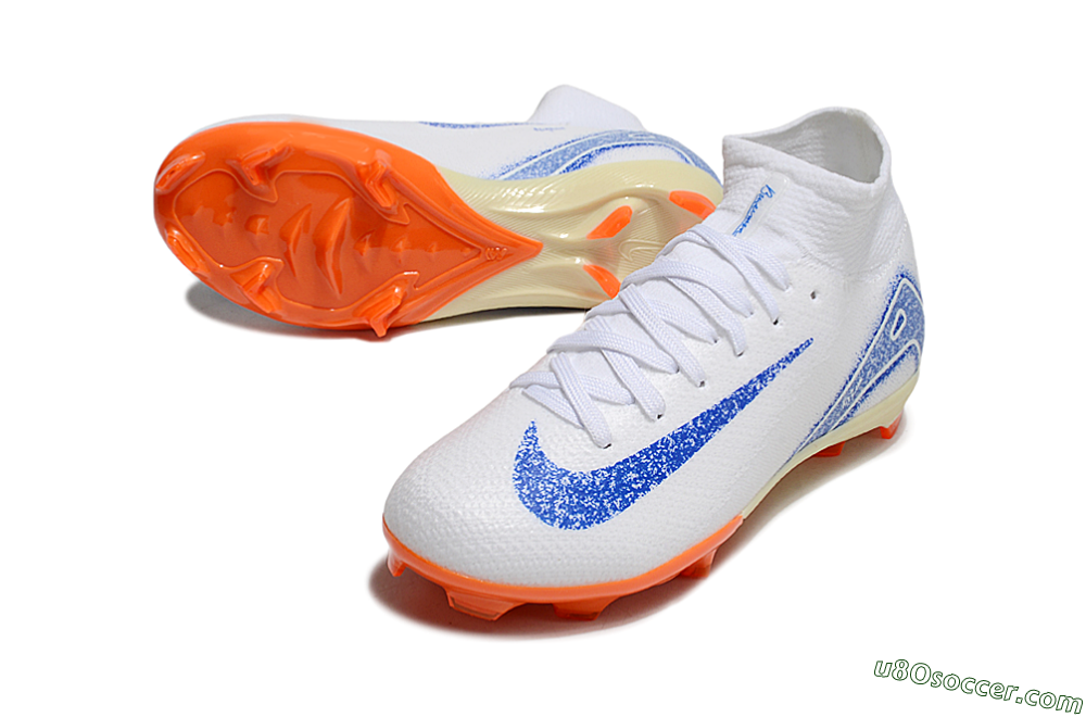 Nike Air Zoom Mercurial Superfly 10 Elite FG Firm Ground Soccer Cleats - White/Blue/Red 3