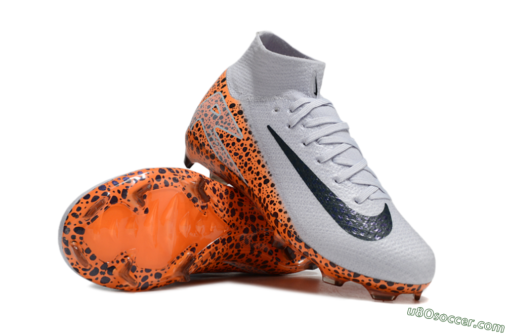 Nike Air Zoom Mercurial Superfly 10 Elite FG Firm Ground Soccer Cleats - Grey/Black/Leopard 0