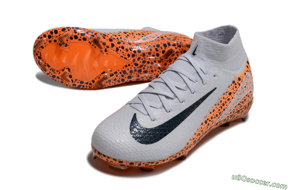 Nike Air Zoom Mercurial Superfly 10 Elite FG Firm Ground Soccer Cleats - Grey/Black/Leopard 3