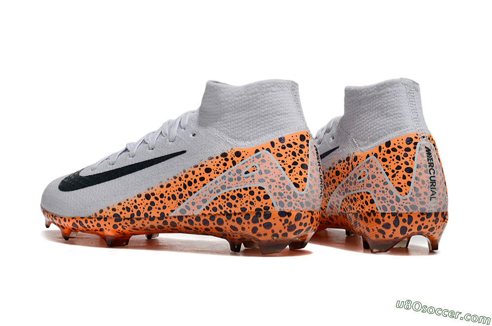 Nike Air Zoom Mercurial Superfly 10 Elite FG Firm Ground Soccer Cleats - Grey/Black/Leopard 5