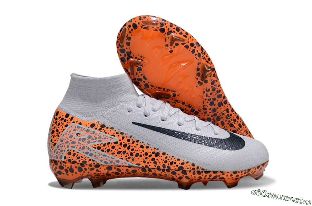 Nike Air Zoom Mercurial Superfly 10 Elite FG Firm Ground Soccer Cleats - Grey/Black/Leopard 1