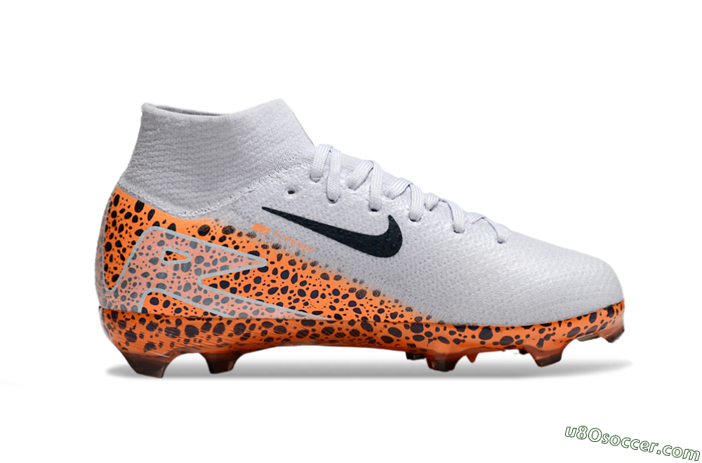 Nike Air Zoom Mercurial Superfly 10 Elite FG Firm Ground Soccer Cleats - Grey/Black/Leopard 4