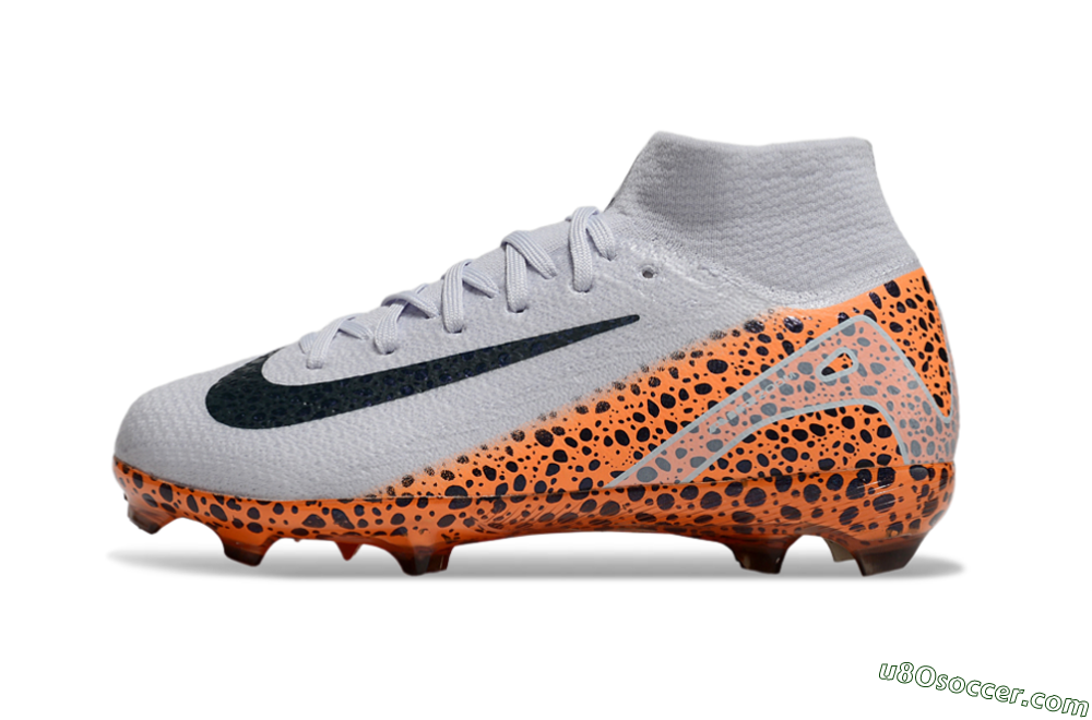 Nike Air Zoom Mercurial Superfly 10 Elite FG Firm Ground Soccer Cleats - Grey/Black/Leopard 2