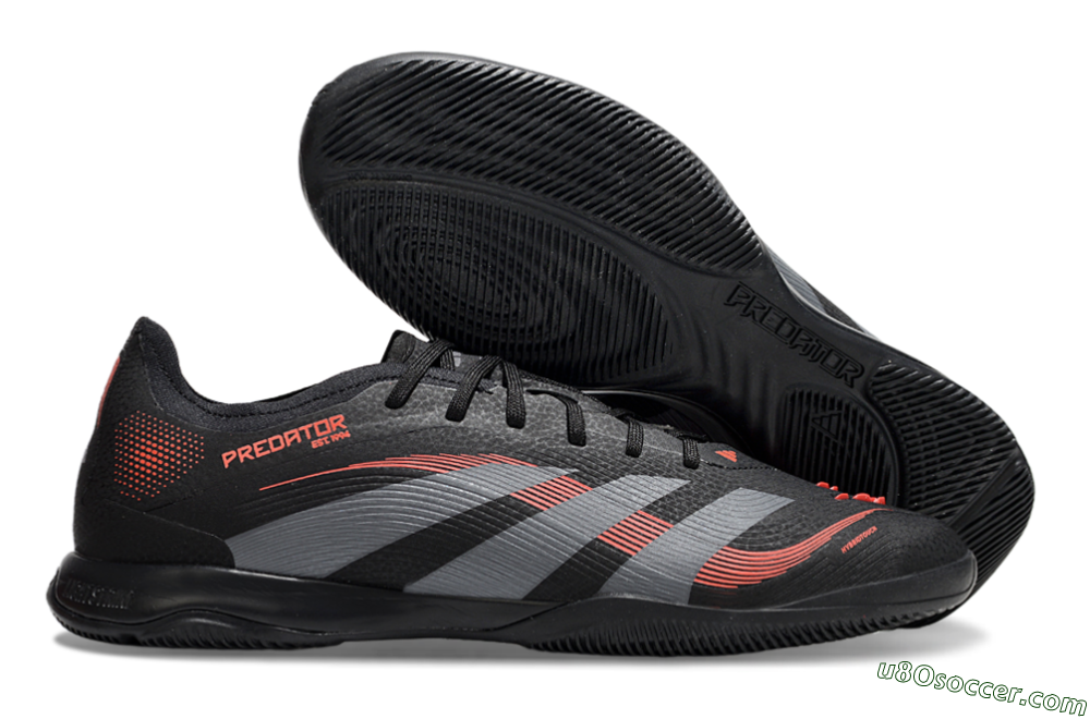 Adidas Predator 25 Elite IC Indoor & Futsal Soccer Shoes - Black/Grey/Red 1