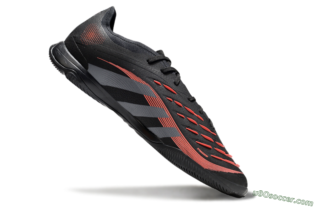Adidas Predator 25 Elite IC Indoor & Futsal Soccer Shoes - Black/Grey/Red 4