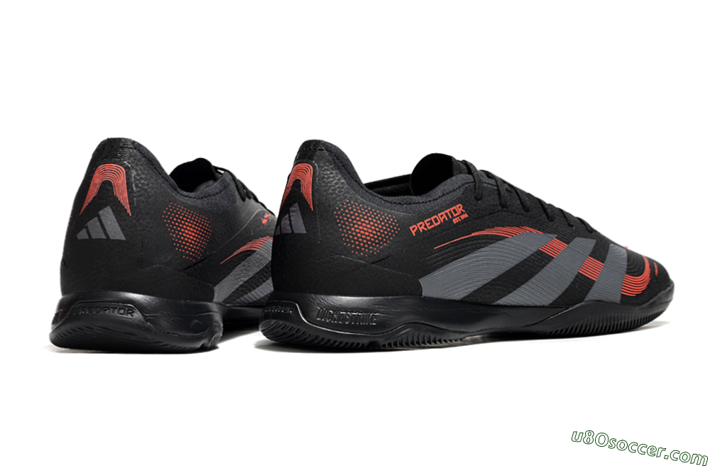 Adidas Predator 25 Elite IC Indoor & Futsal Soccer Shoes - Black/Grey/Red 6