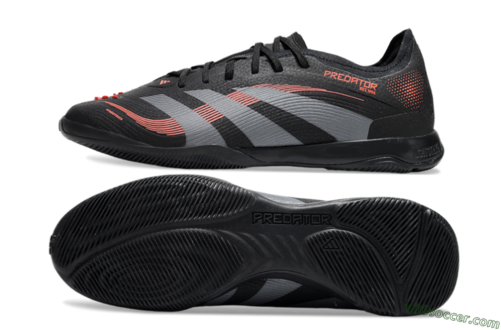 Adidas Predator 25 Elite IC Indoor & Futsal Soccer Shoes - Black/Grey/Red 0