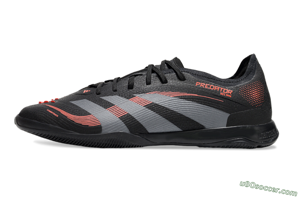 Adidas Predator 25 Elite IC Indoor & Futsal Soccer Shoes - Black/Grey/Red 2