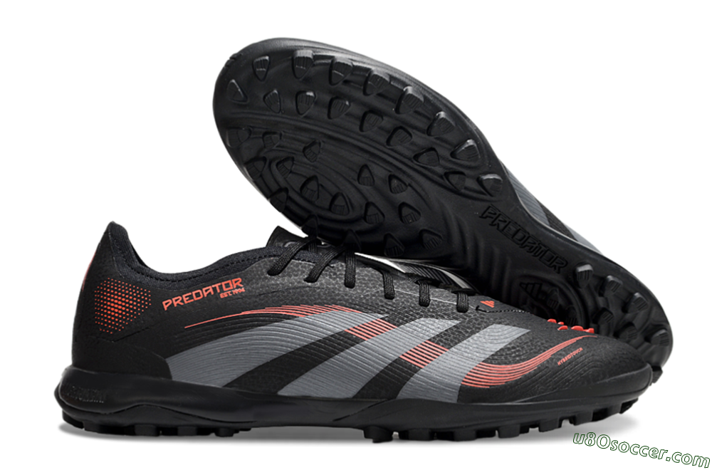 Adidas Predator 25 Elite TF Artificial Turf Soccer Shoes - Black/Grey/Red 1