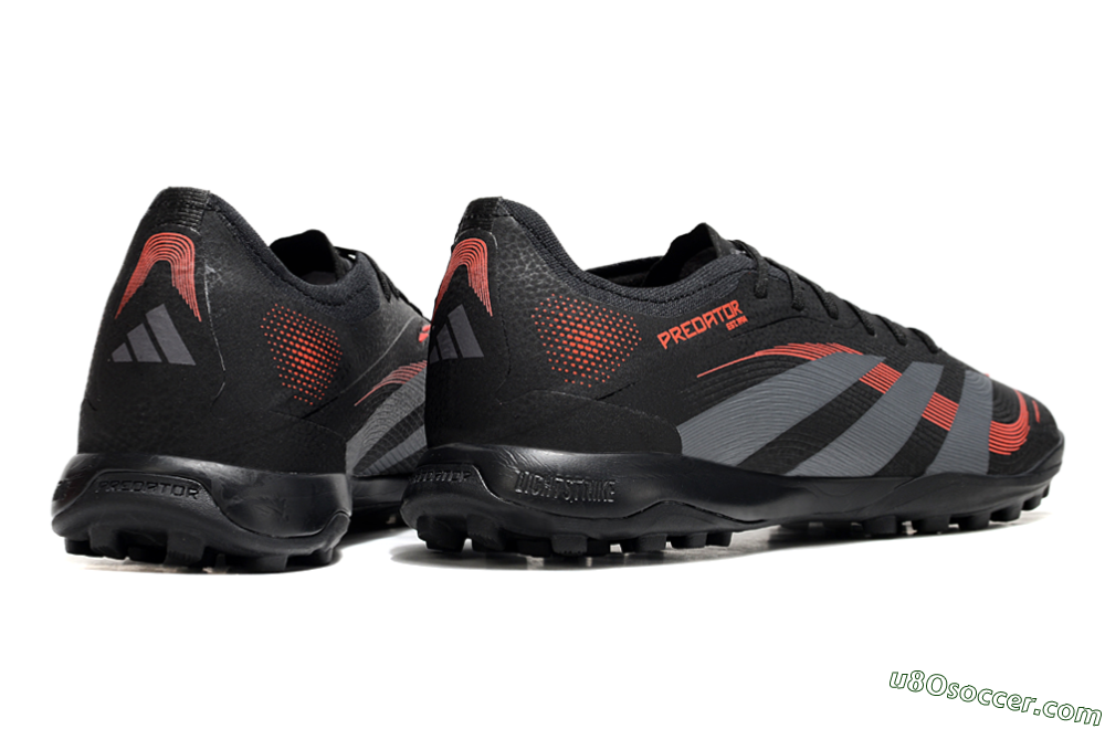 Adidas Predator 25 Elite TF Artificial Turf Soccer Shoes - Black/Grey/Red 6