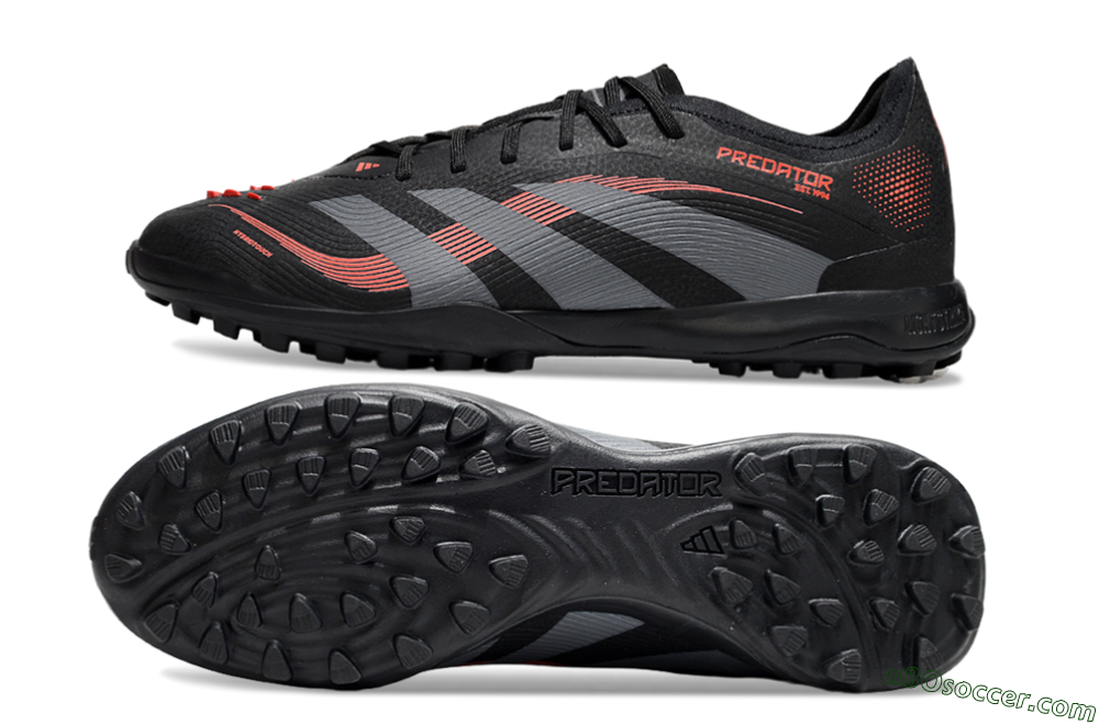 Adidas Predator 25 Elite TF Artificial Turf Soccer Shoes - Black/Grey/Red 0