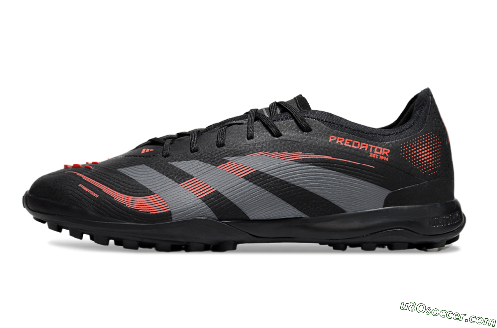 Adidas Predator 25 Elite TF Artificial Turf Soccer Shoes - Black/Grey/Red 2