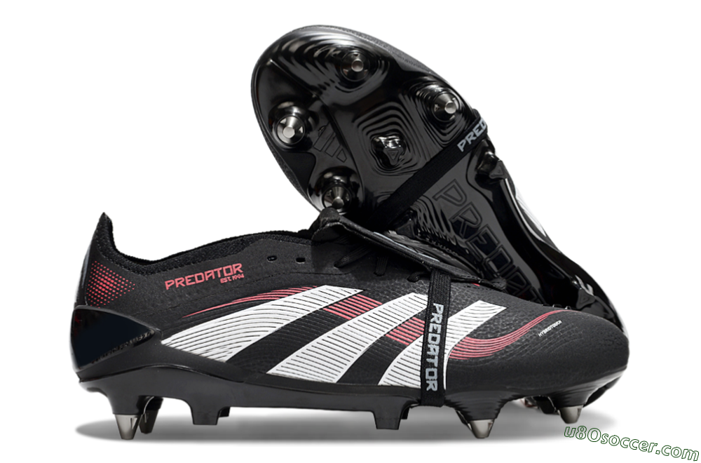 Adidas Predator 25 Elite Foldover Tongue SG Soft Ground Soccer Cleats - Black/White/Red 1
