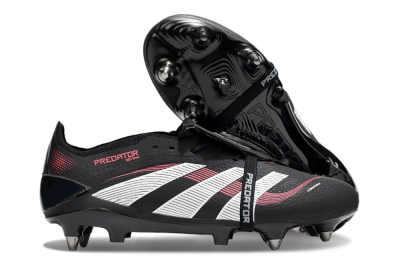 Adidas Predator 25 Elite Foldover Tongue SG Soft Ground Soccer Cleats - Black/White/Red
