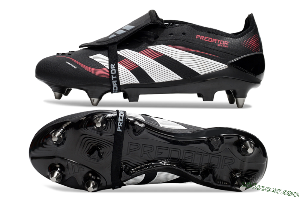 Adidas Predator 25 Elite Foldover Tongue SG Soft Ground Soccer Cleats - Black/White/Red 0