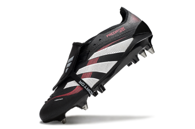 Adidas Predator 25 Elite Foldover Tongue SG Soft Ground Soccer Cleats - Black/White/Red