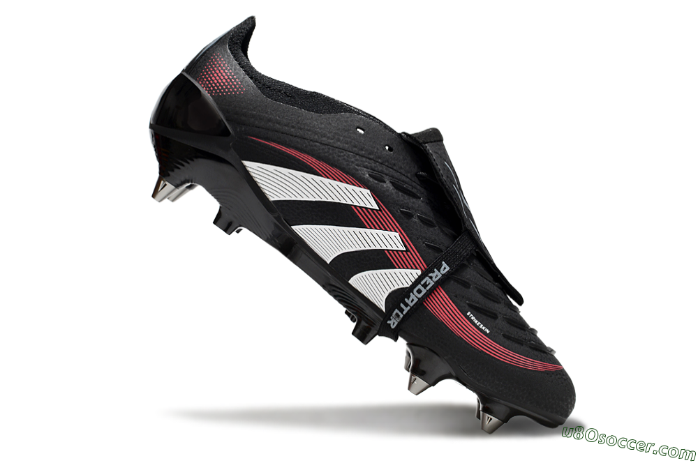 Adidas Predator 25 Elite Foldover Tongue SG Soft Ground Soccer Cleats - Black/White/Red 4