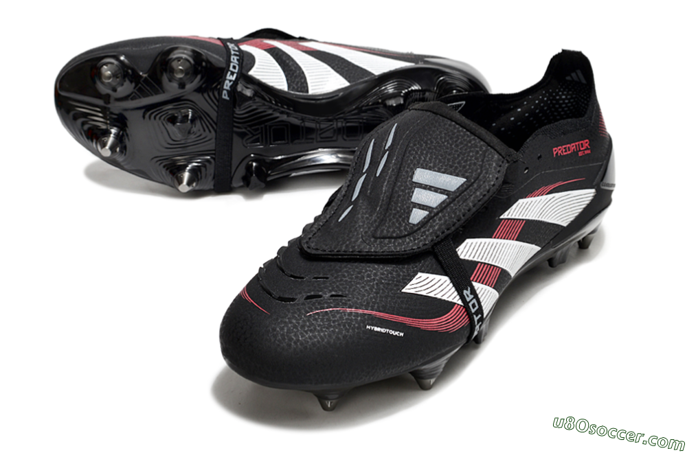 Adidas Predator 25 Elite Foldover Tongue SG Soft Ground Soccer Cleats - Black/White/Red 3