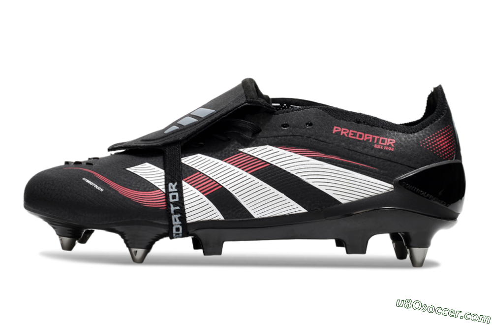 Adidas Predator 25 Elite Foldover Tongue SG Soft Ground Soccer Cleats - Black/White/Red 2