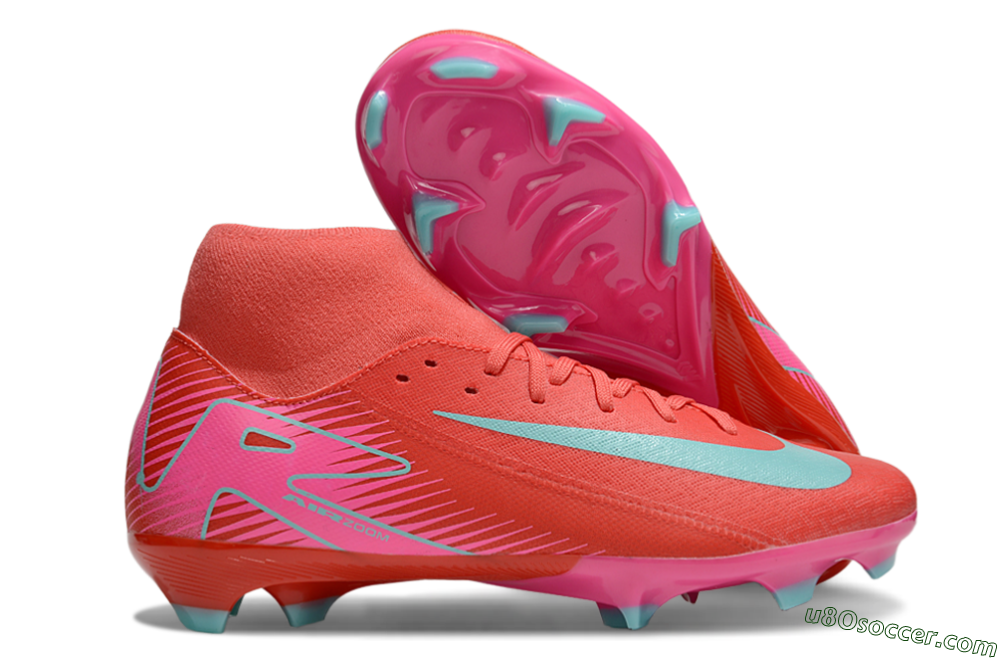 Nike Air Zoom Mercurial Superfly 10 Elite FG Firm Ground Soccer Cleats - Red/Jade/Pink 1