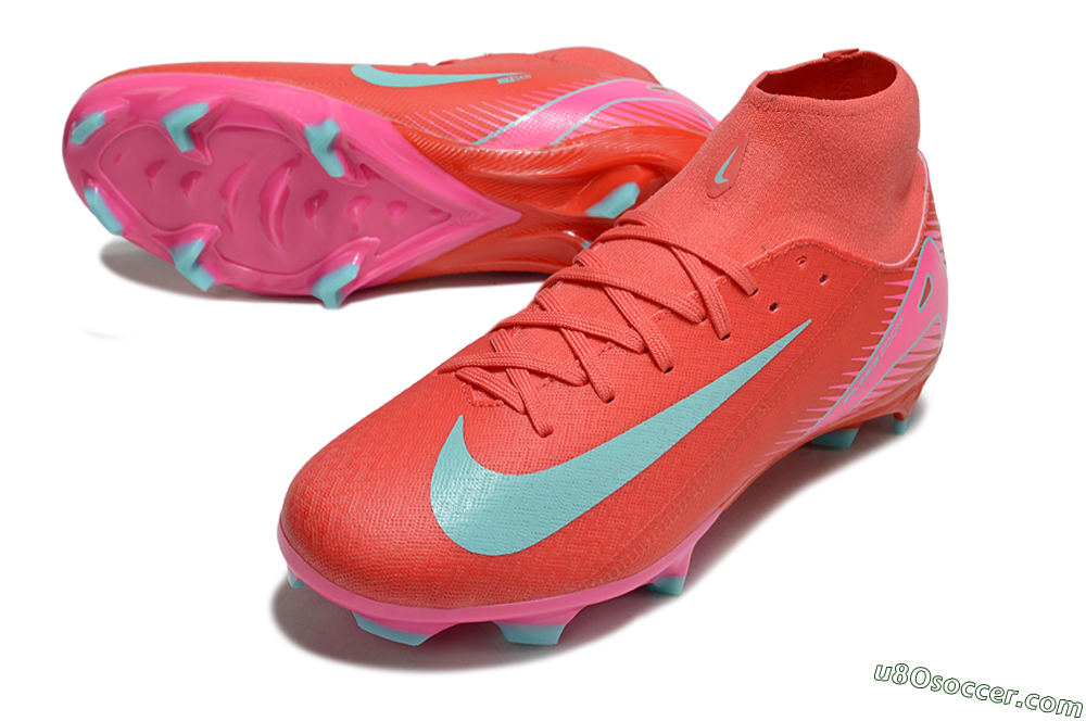 Nike Air Zoom Mercurial Superfly 10 Elite FG Firm Ground Soccer Cleats - Red/Jade/Pink 3