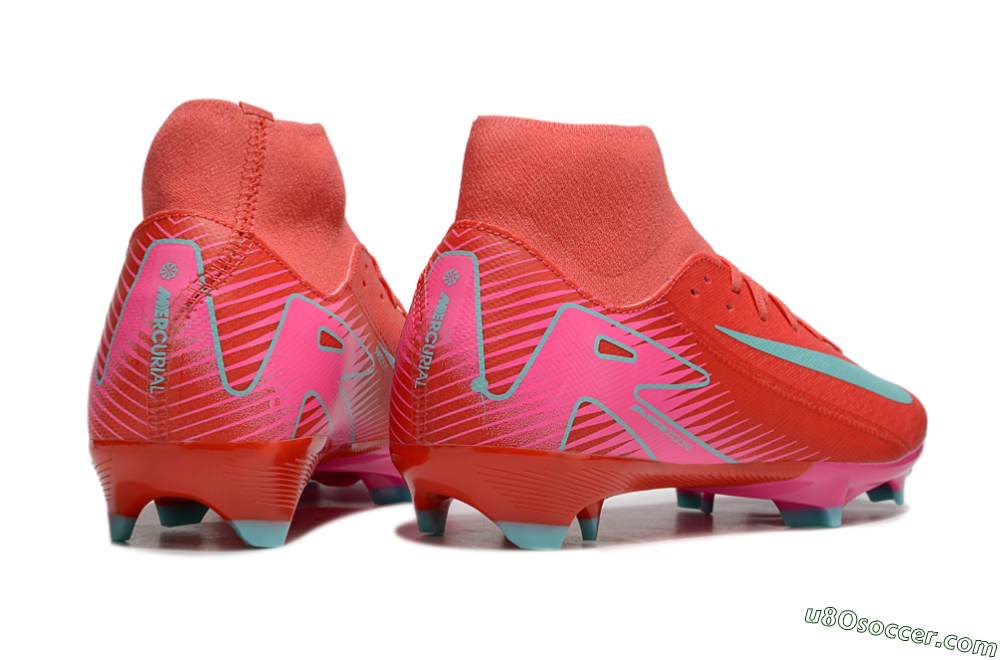 Nike Air Zoom Mercurial Superfly 10 Elite FG Firm Ground Soccer Cleats - Red/Jade/Pink 6