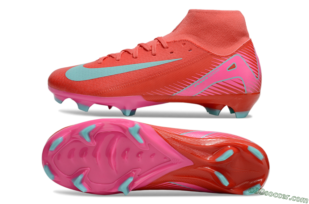 Nike Air Zoom Mercurial Superfly 10 Elite FG Firm Ground Soccer Cleats - Red/Jade/Pink 0