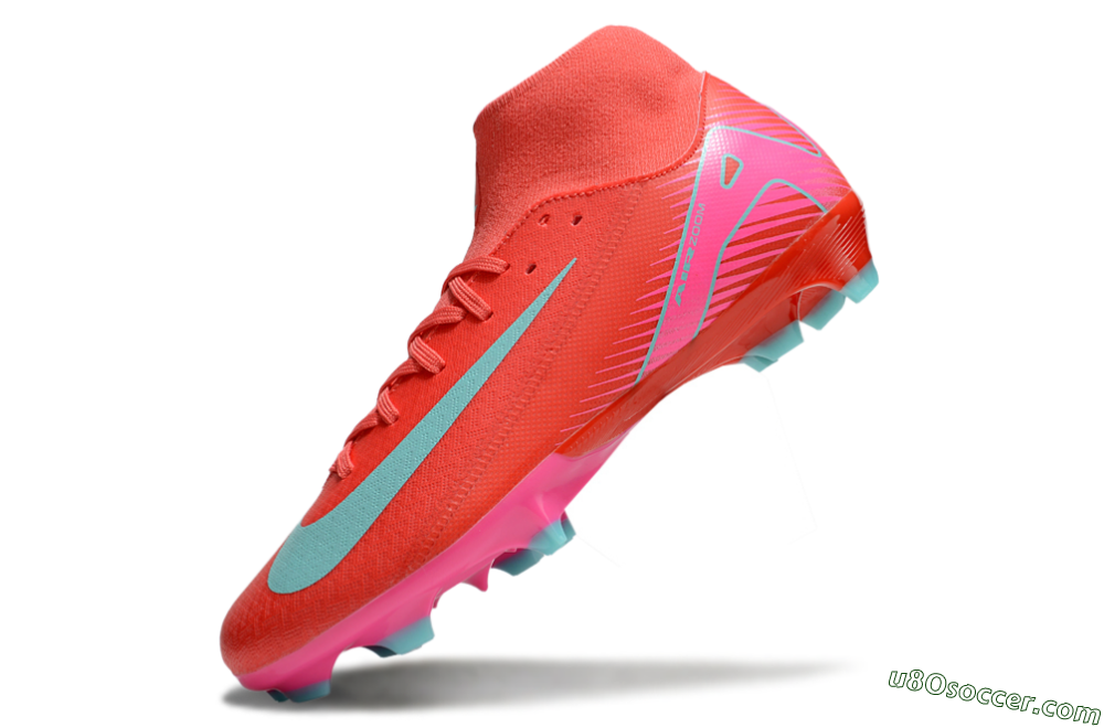 Nike Air Zoom Mercurial Superfly 10 Elite FG Firm Ground Soccer Cleats - Red/Jade/Pink 5