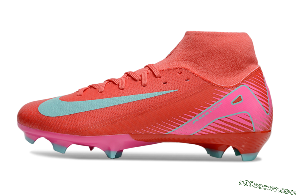 Nike Air Zoom Mercurial Superfly 10 Elite FG Firm Ground Soccer Cleats - Red/Jade/Pink 2