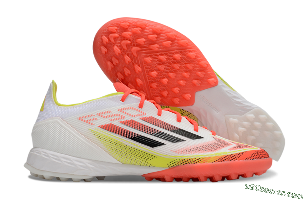 Adidas F50 Pro TF Artificial Turf Soccer Shoes - White/Red/Yellow 1