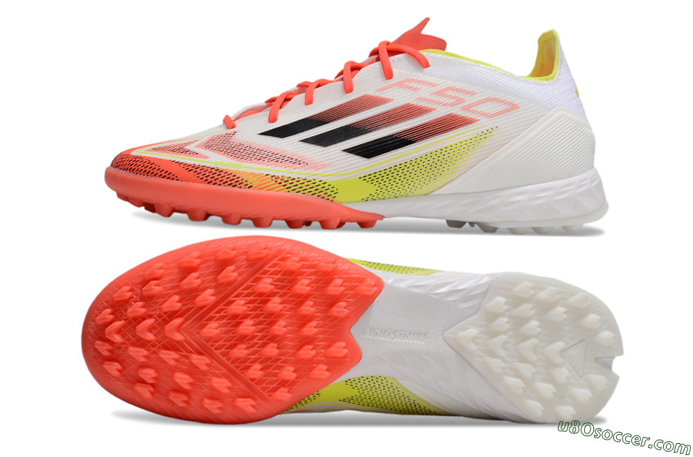 Adidas F50 Pro TF Artificial Turf Soccer Shoes - White/Red/Yellow 0