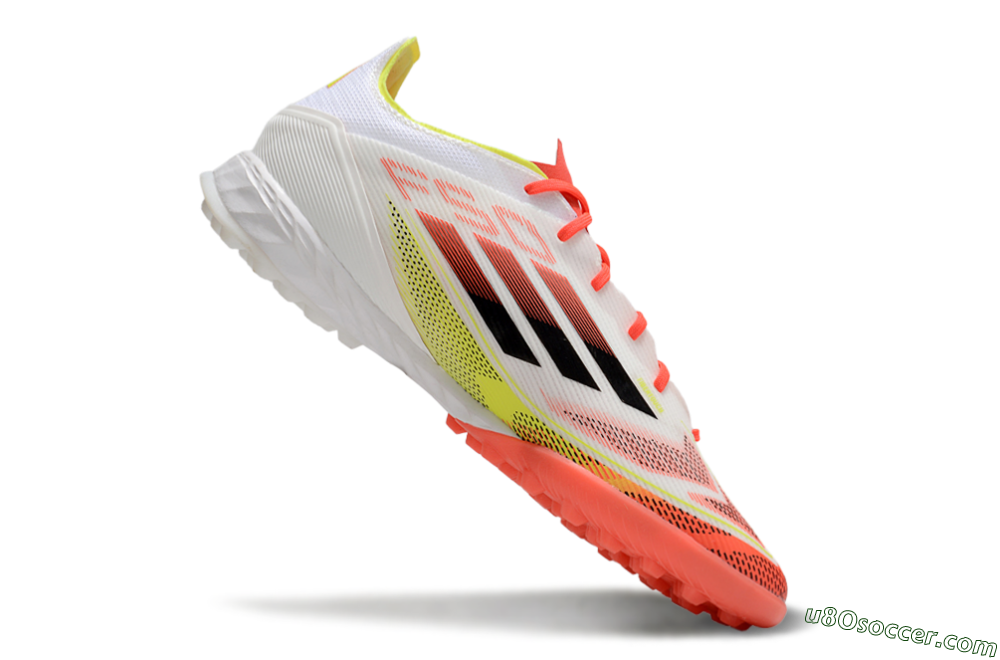 Adidas F50 Pro TF Artificial Turf Soccer Shoes - White/Red/Yellow 4