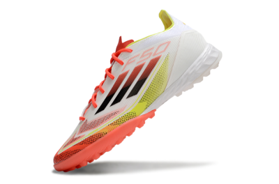 Adidas F50 Pro TF Artificial Turf Soccer Shoes - White/Red/Yellow