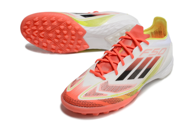 Adidas F50 Pro TF Artificial Turf Soccer Shoes - White/Red/Yellow