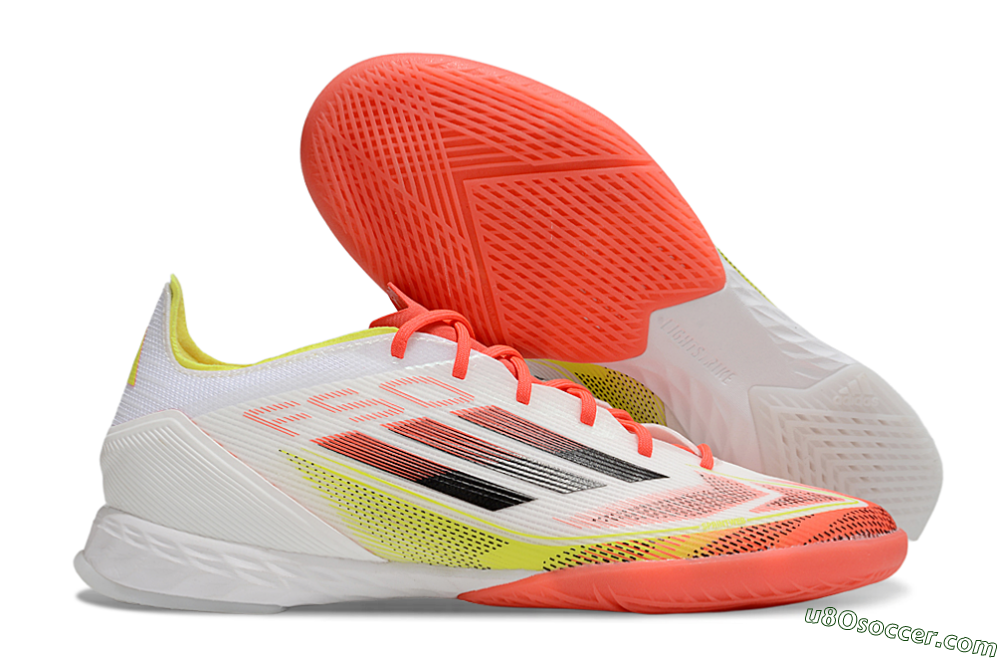 Adidas F50 Pro IC Indoor & Futsal Soccer Shoes - White/Red/Yellow 1