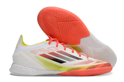 Adidas F50 Pro IC Indoor & Futsal Soccer Shoes - White/Red/Yellow