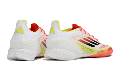 Adidas F50 Pro IC Indoor & Futsal Soccer Shoes - White/Red/Yellow