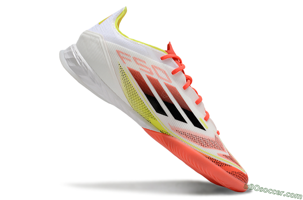 Adidas F50 Pro IC Indoor & Futsal Soccer Shoes - White/Red/Yellow 4