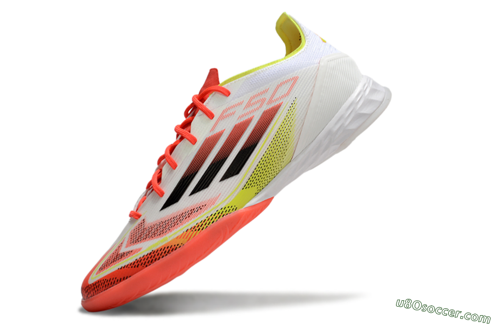 Adidas F50 Pro IC Indoor & Futsal Soccer Shoes - White/Red/Yellow 5